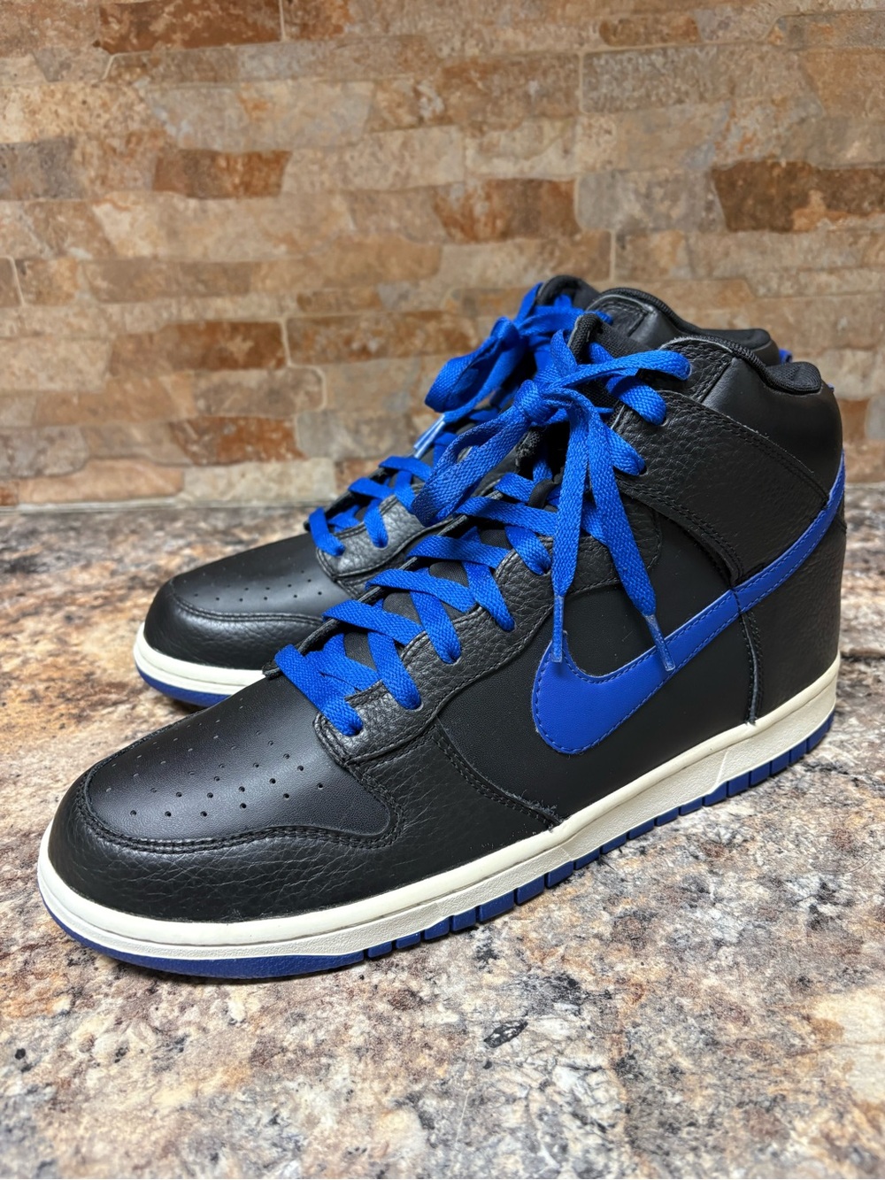 Nike Dunk High 2012 Black Old Royal White 317982-046 Size 11.5